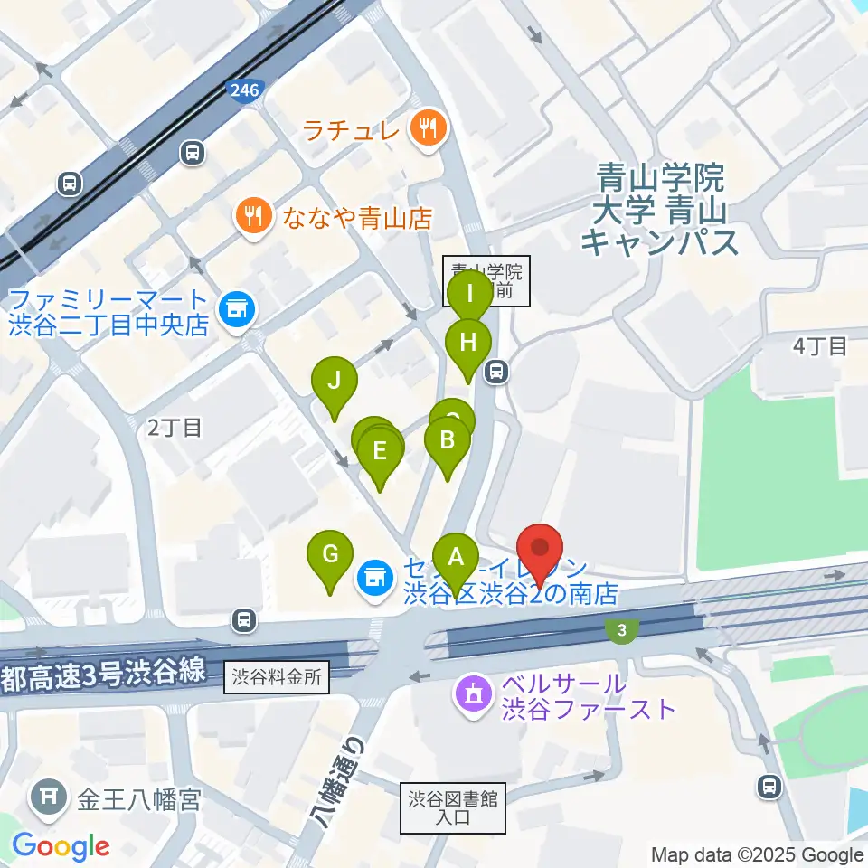 青山蜂周辺のカフェ一覧地図
