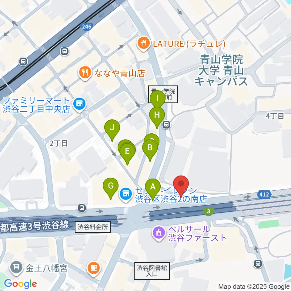 青山蜂周辺のカフェ一覧地図