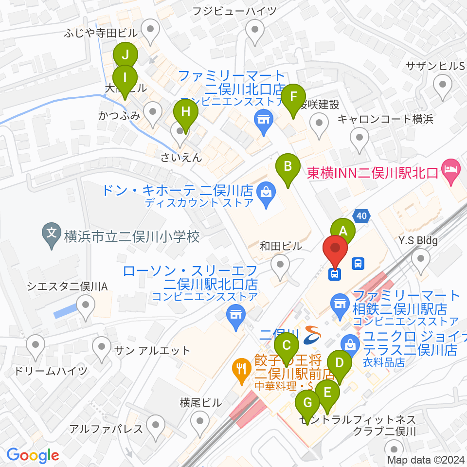 横浜市旭区民文化センターサンハート周辺のカフェ一覧地図
