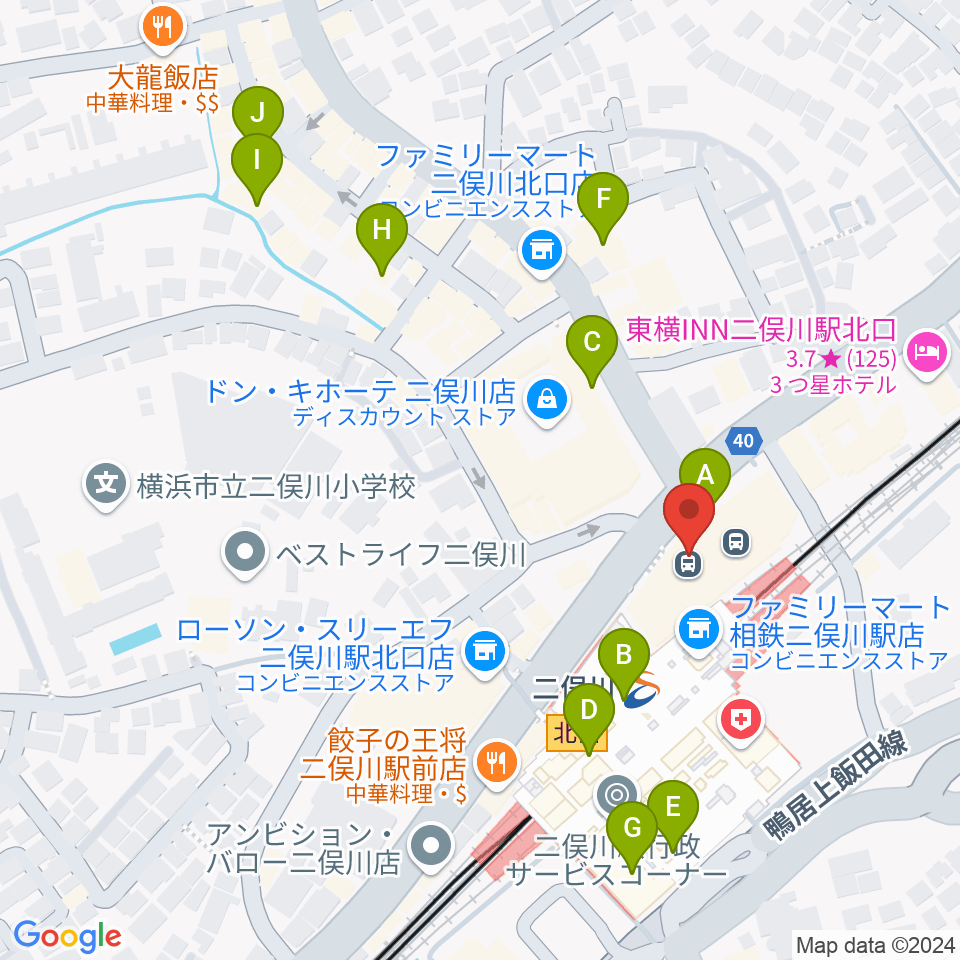 横浜市旭区民文化センターサンハート周辺のカフェ一覧地図