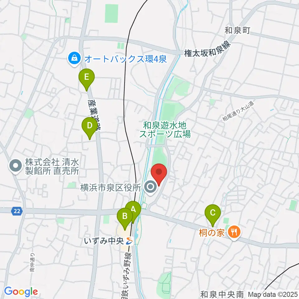 横浜市泉公会堂周辺のカフェ一覧地図