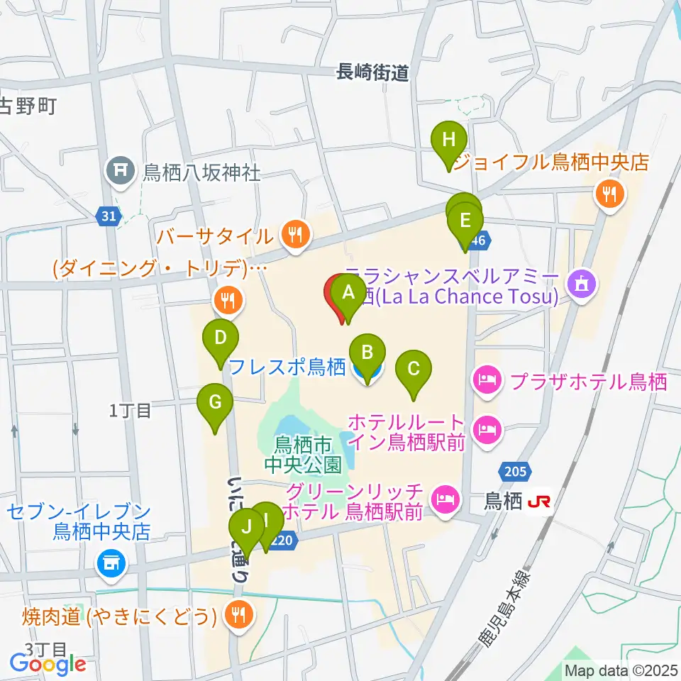 TSUTAYA 鳥栖店周辺のカフェ一覧地図