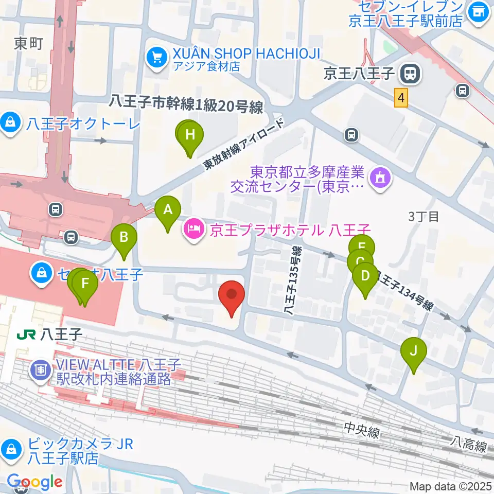 八王子音楽院JR校周辺のカフェ一覧地図