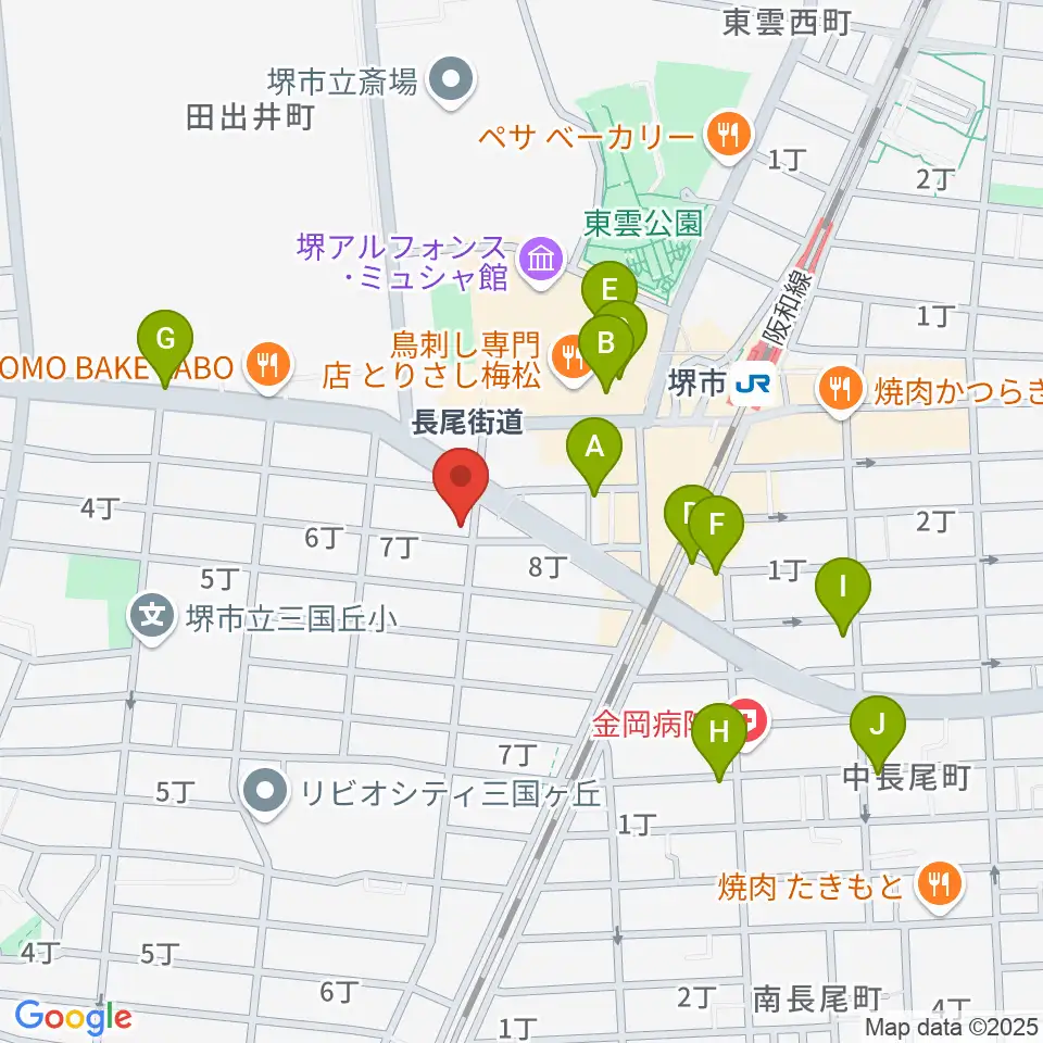 サムズ・レコード・ショップ周辺のカフェ一覧地図