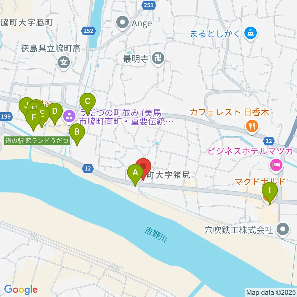 ゲオ脇町店周辺のカフェ一覧地図