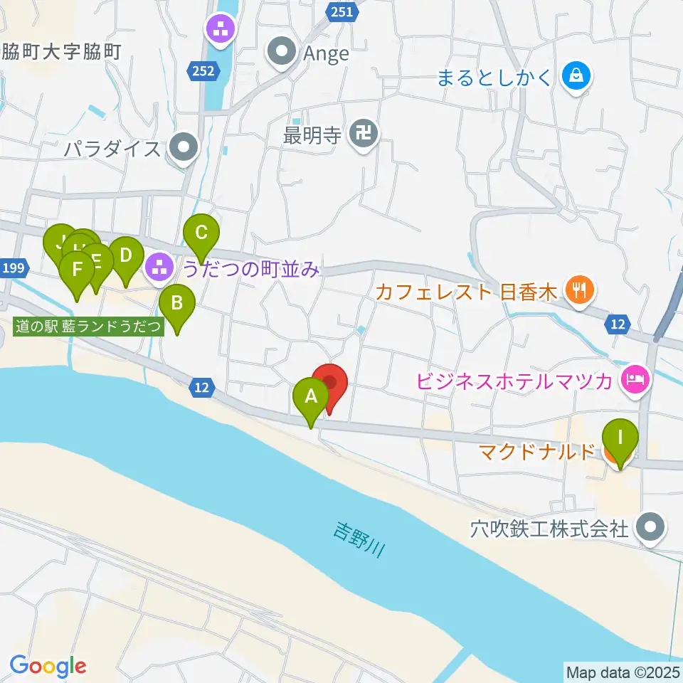 ゲオ脇町店周辺のカフェ一覧地図