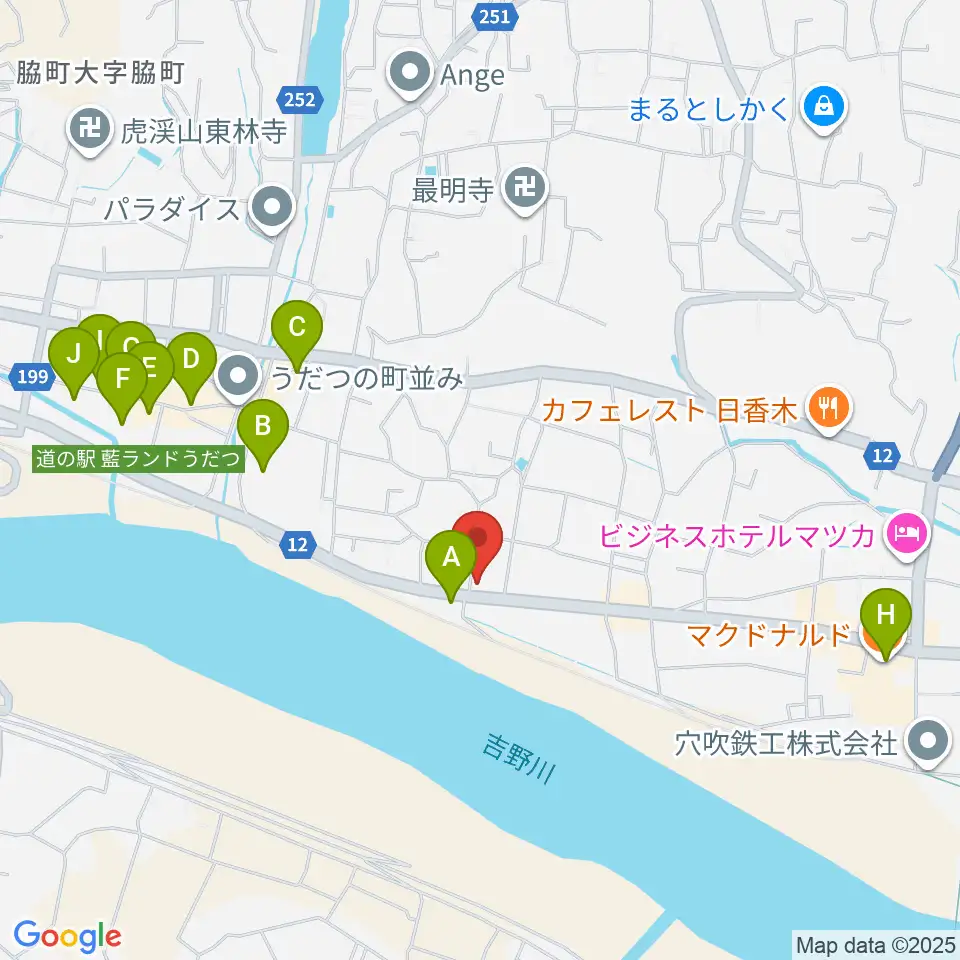 ゲオ脇町店周辺のカフェ一覧地図
