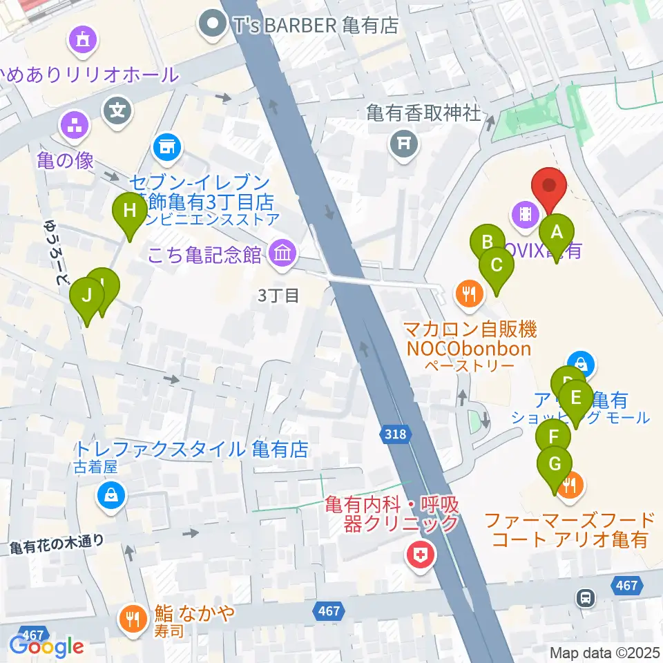 タワーレコード アリオ亀有店周辺のカフェ一覧地図