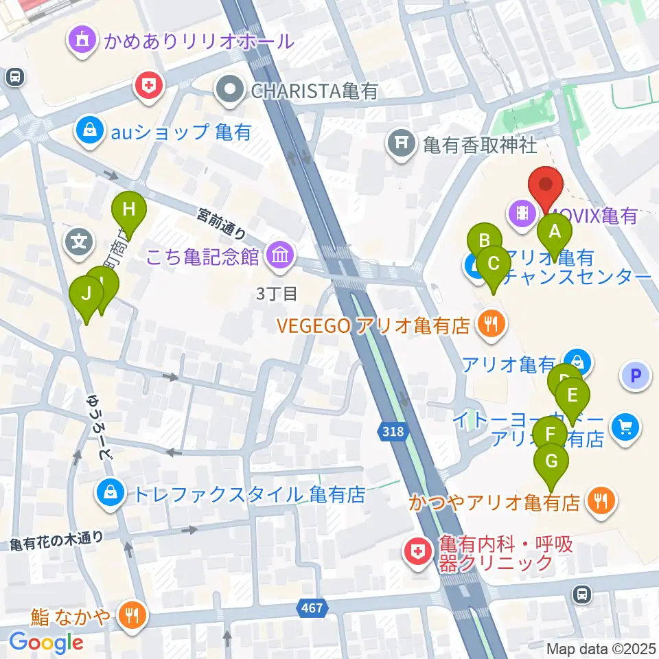 タワーレコード アリオ亀有店周辺のカフェ一覧地図