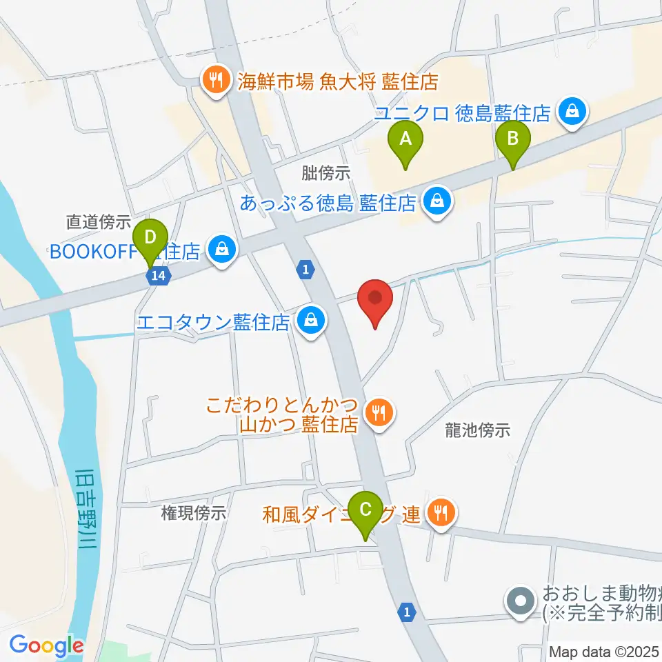 ビデオ100 徳島藍住店周辺のカフェ一覧地図