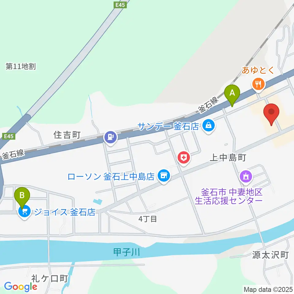 ゲオ釜石店周辺のカフェ一覧地図