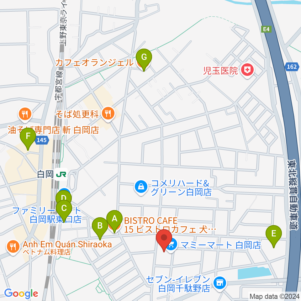 昭和楽器 白岡センター周辺のカフェ一覧地図