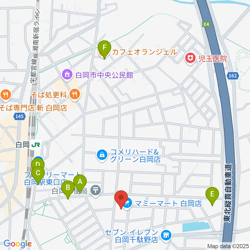昭和楽器 白岡センター周辺のカフェ一覧地図