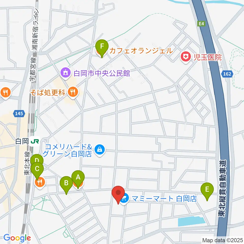 昭和楽器 白岡センター周辺のカフェ一覧地図