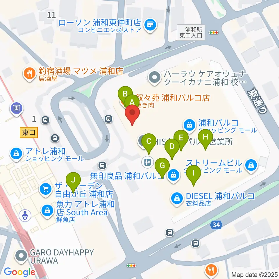 タワーレコード 浦和店周辺のカフェ一覧地図
