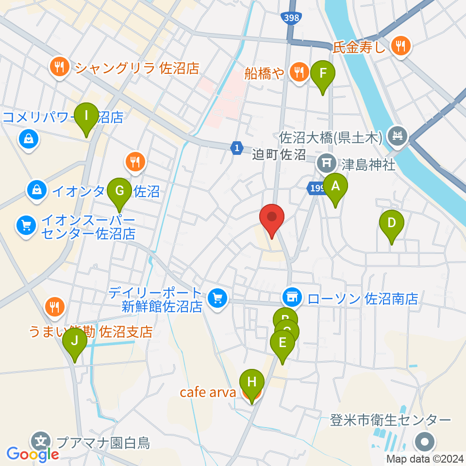 TSUTAYA 佐沼店周辺のカフェ一覧地図