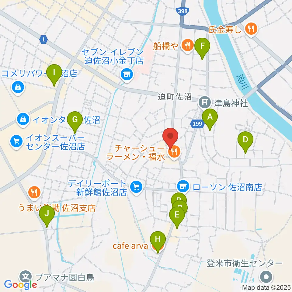 TSUTAYA 佐沼店周辺のカフェ一覧地図