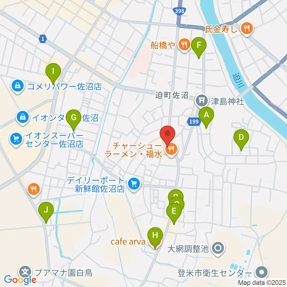 TSUTAYA 佐沼店周辺のカフェ一覧地図