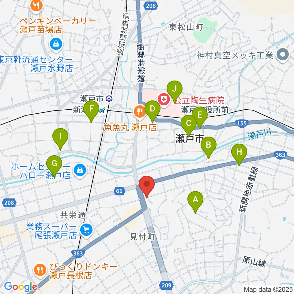 あんのんホール周辺のカフェ一覧地図