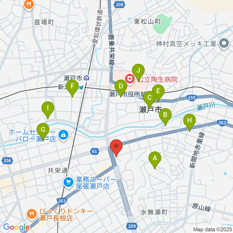 あんのんホール周辺のカフェ一覧地図