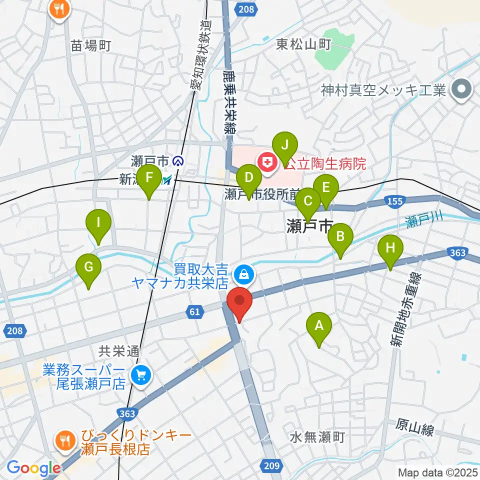 あんのんホール周辺のカフェ一覧地図