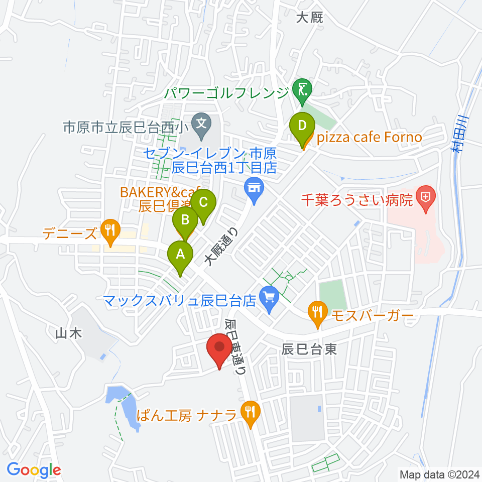 ブリージン・ミュージック音楽教室周辺のカフェ一覧地図