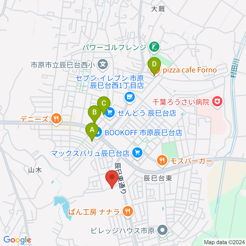 ブリージン・ミュージック音楽教室周辺のカフェ一覧地図