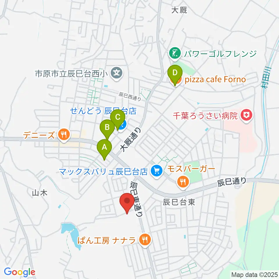 ブリージン・ミュージック音楽教室周辺のカフェ一覧地図