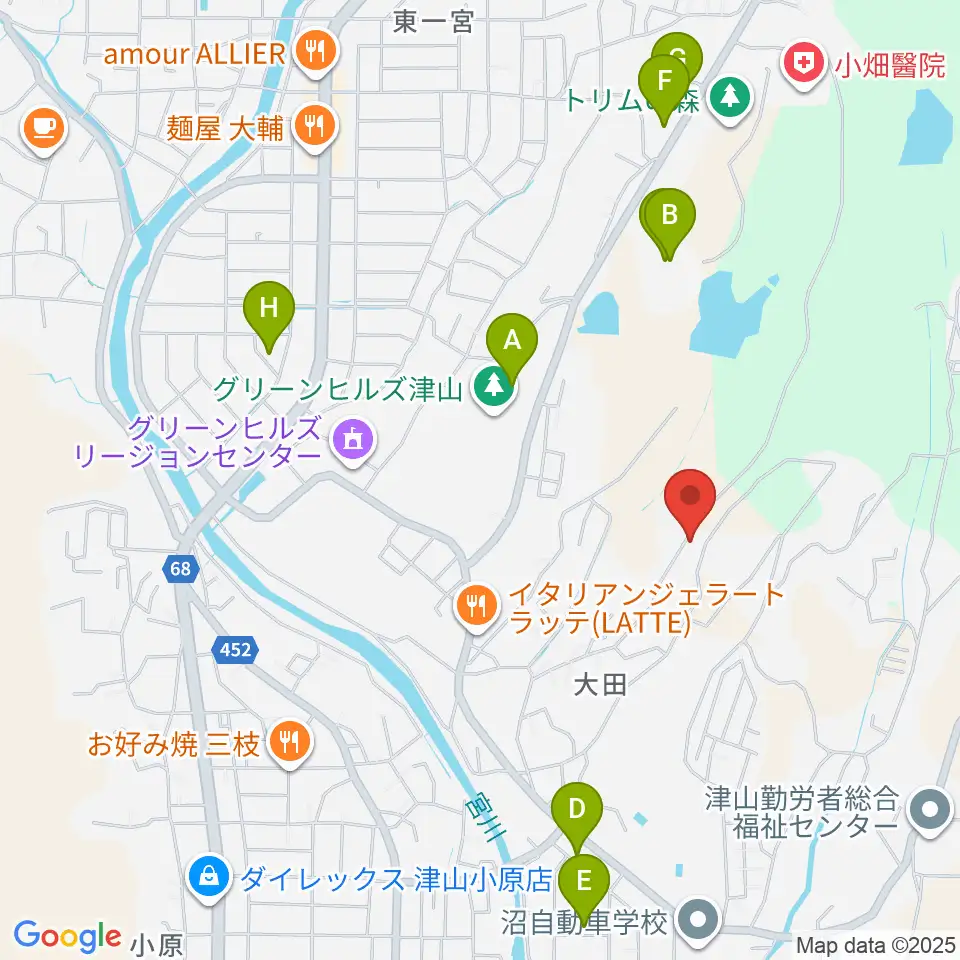 ピアノ工房アムズ周辺のカフェ一覧地図