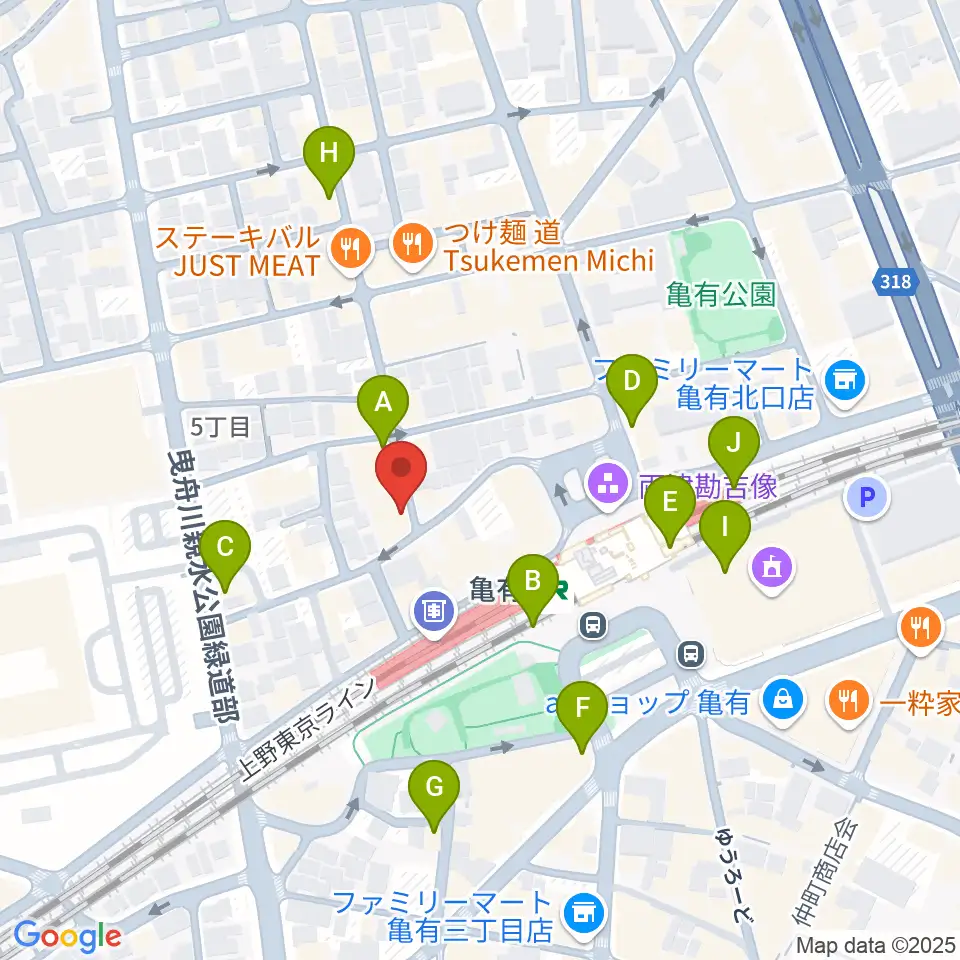 ラクシーボーカルスクール周辺のカフェ一覧地図