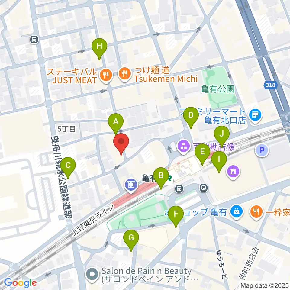 ラクシーボーカルスクール周辺のカフェ一覧地図