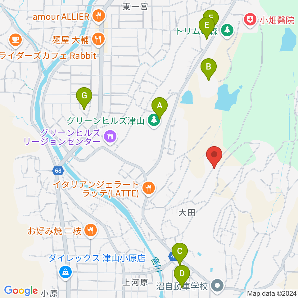 アムズの森サロン・スタジオ周辺のカフェ一覧地図