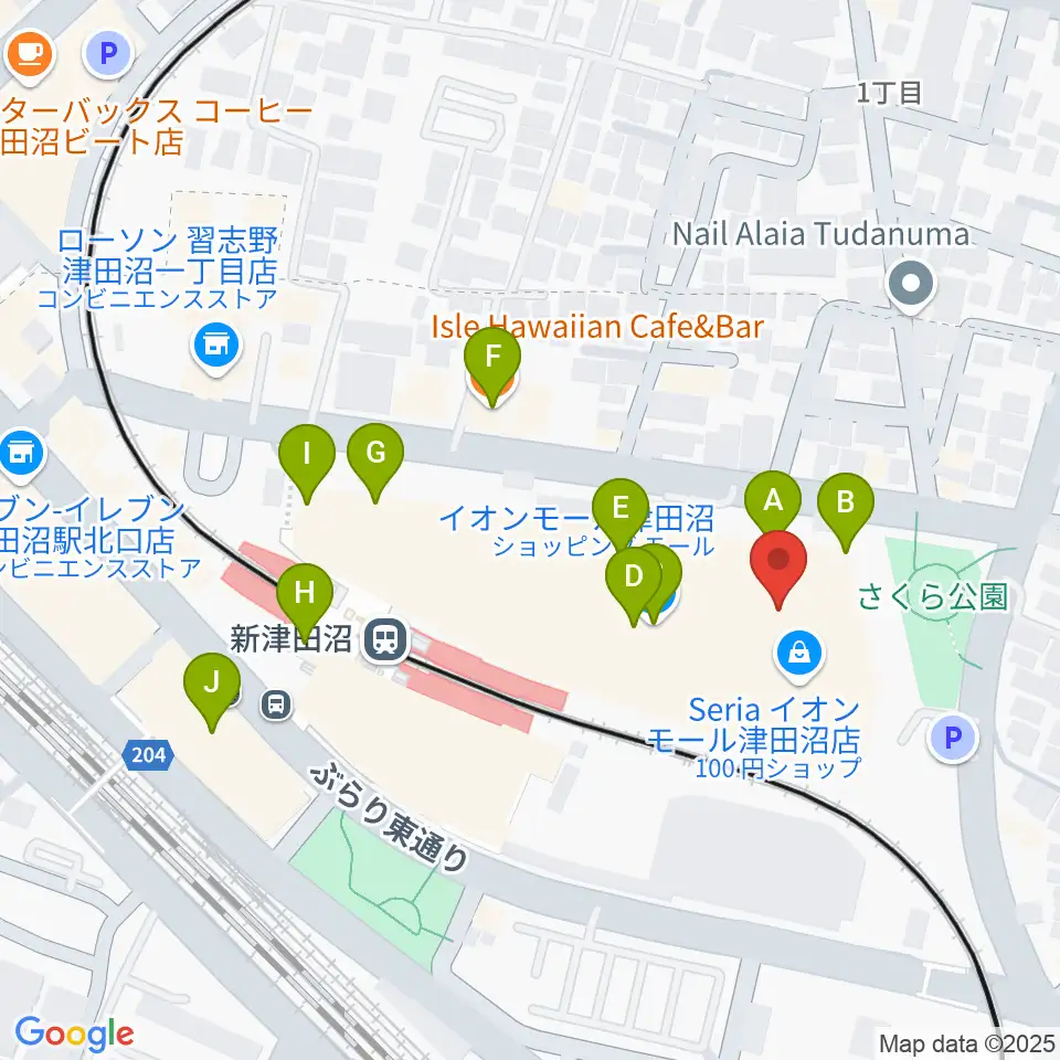 タワーレコード 津田沼店周辺のカフェ一覧地図