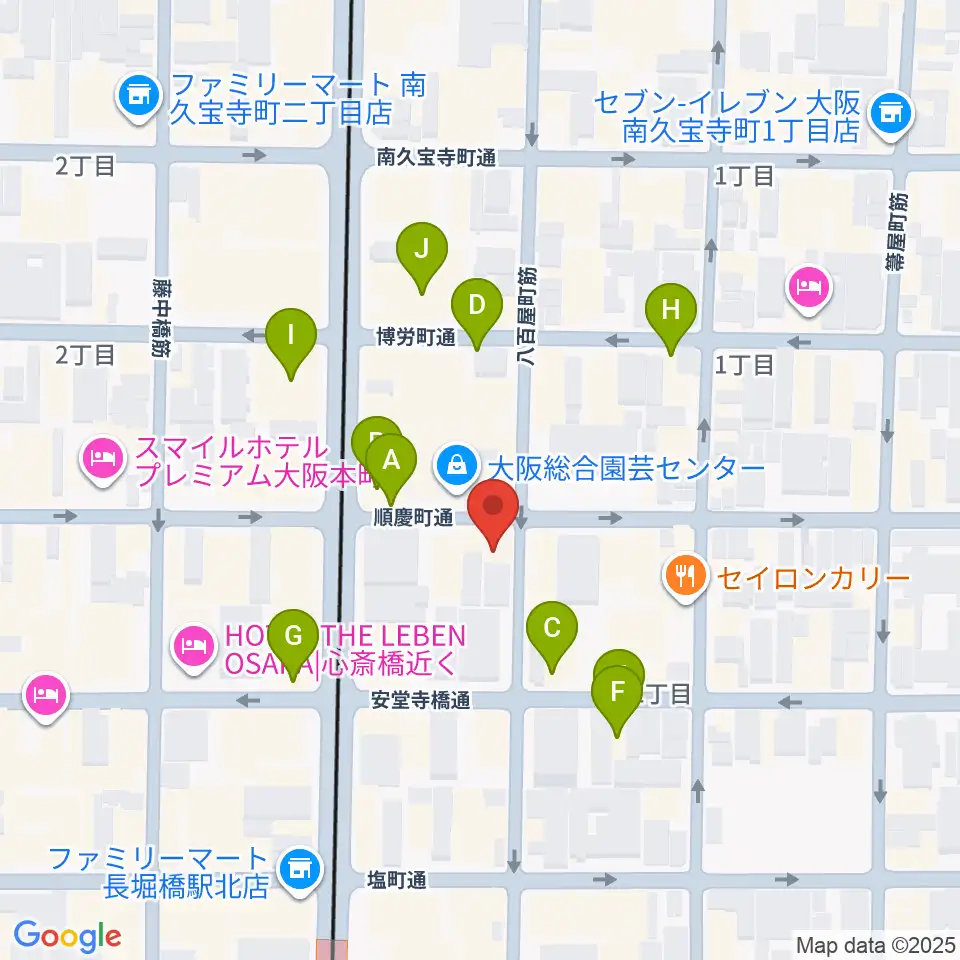 南船場CELL周辺のカフェ一覧地図