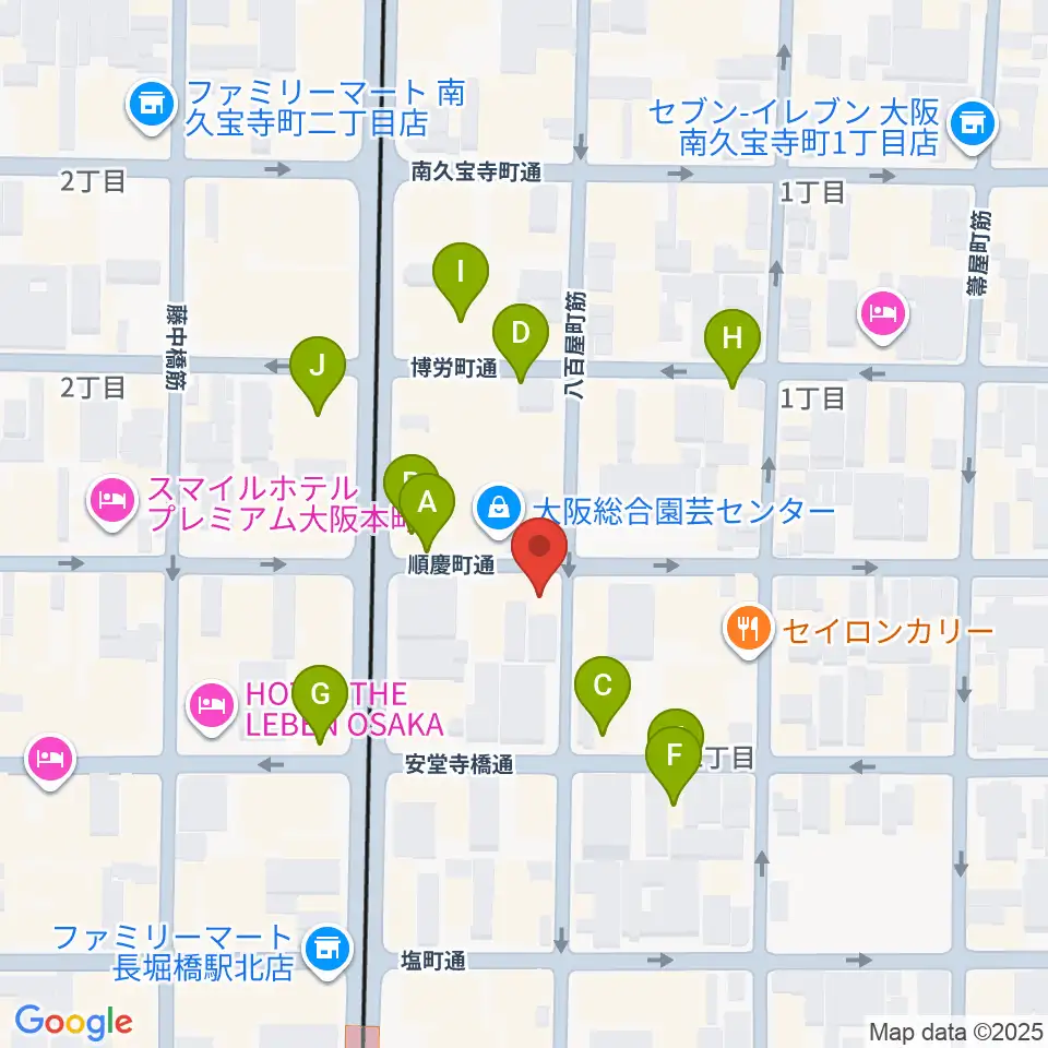 南船場CELL周辺のカフェ一覧地図
