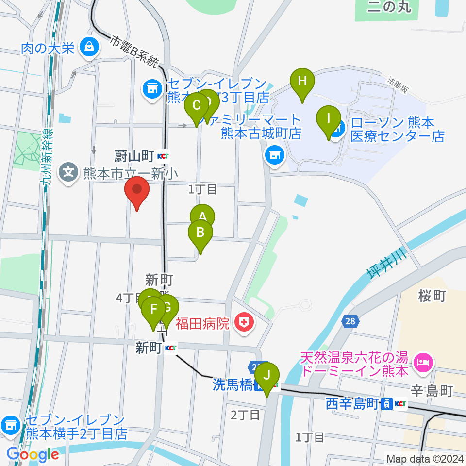 劉福君 九州二胡教室周辺のカフェ一覧地図