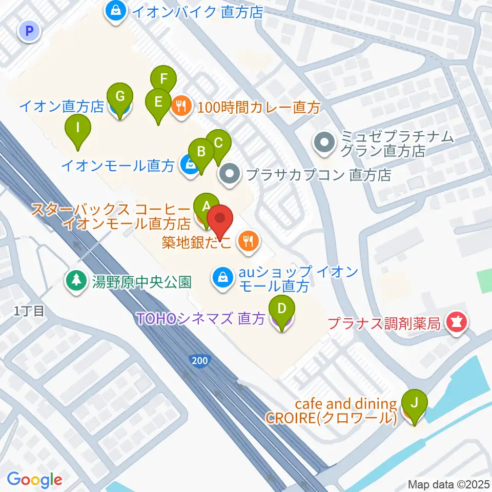 HMVイオンモール直方周辺のカフェ一覧地図