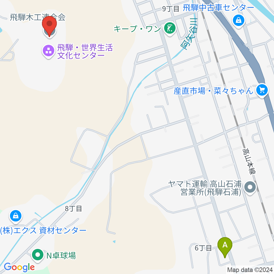 飛騨コンベンションホール周辺のカフェ一覧地図