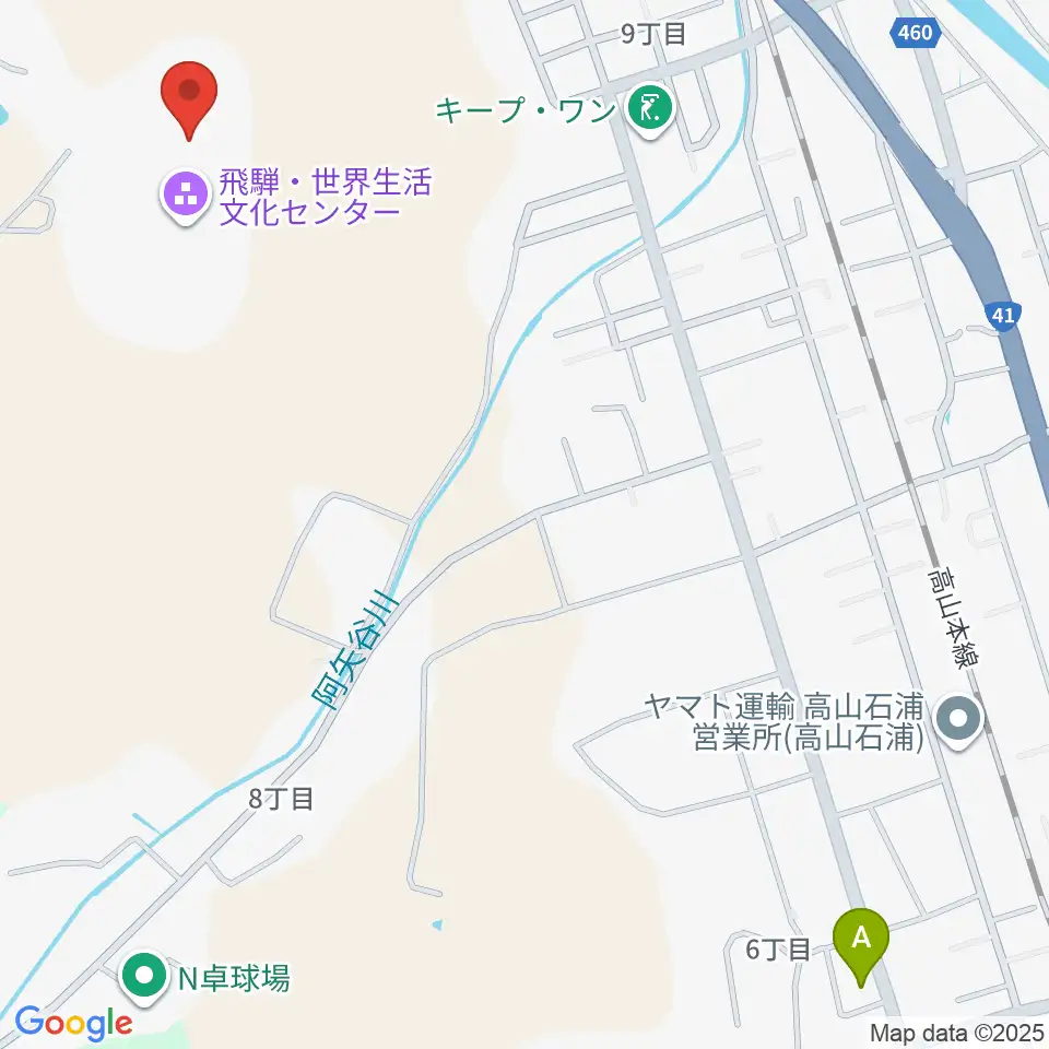 飛騨コンベンションホール周辺のカフェ一覧地図