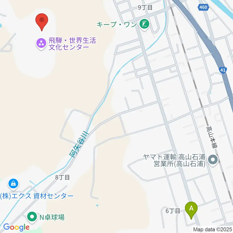 飛騨芸術堂周辺のカフェ一覧地図