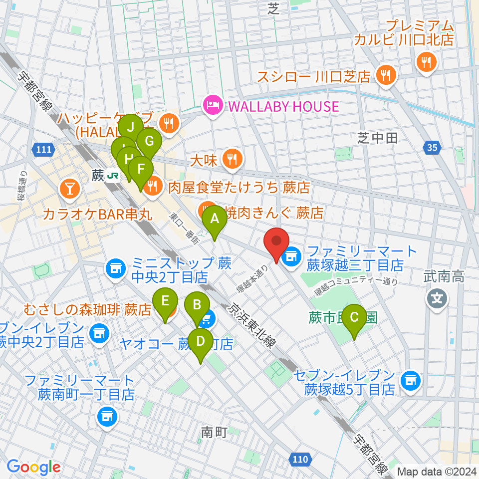 天沢バイオリン工房周辺のカフェ一覧地図