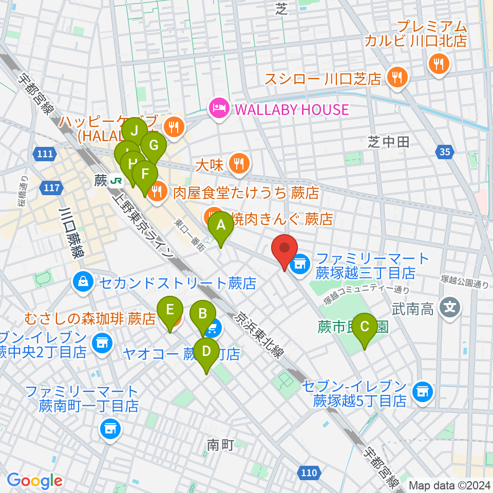 天沢バイオリン工房周辺のカフェ一覧地図