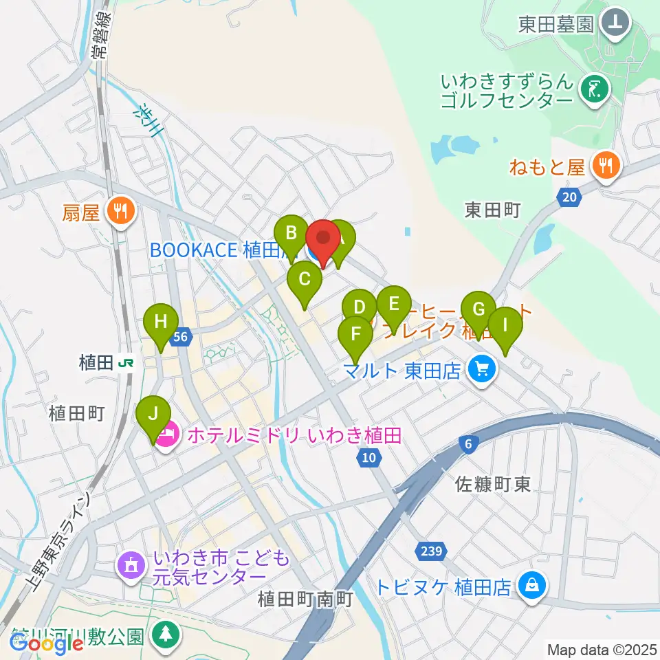 ブックエース植田店周辺のカフェ一覧地図