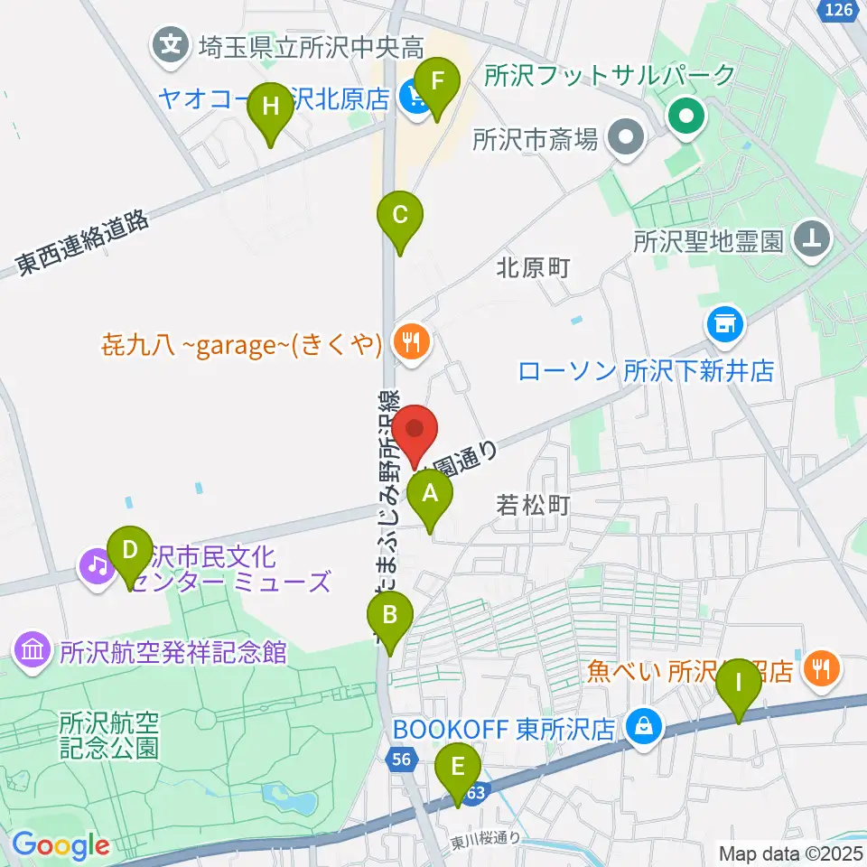 ピアノ教室Carol周辺のカフェ一覧地図