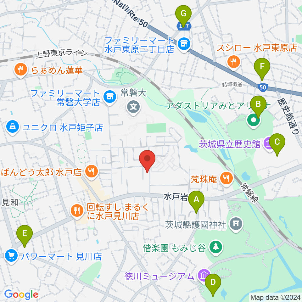 マルカート音楽教室周辺のカフェ一覧地図