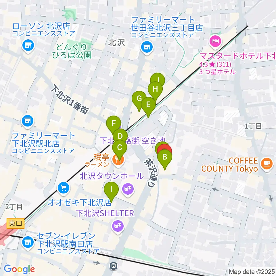 ザ・スズナリ周辺のカフェ一覧地図