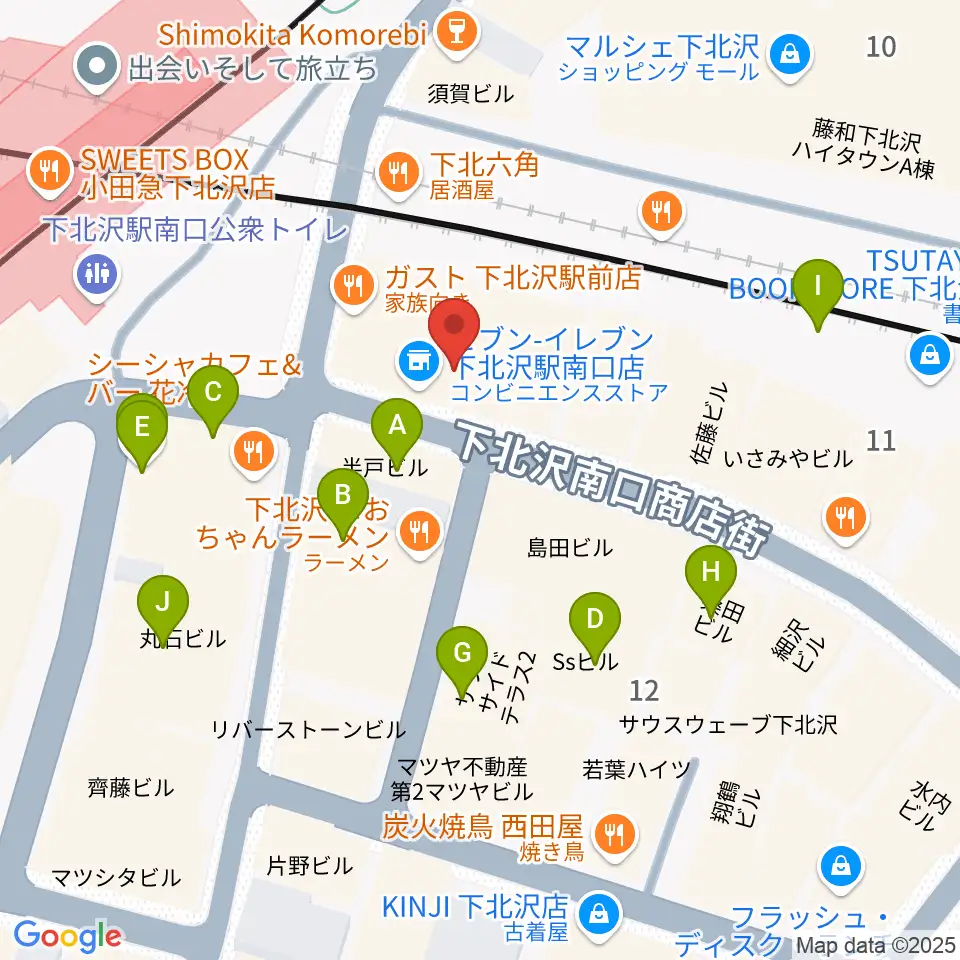 駅前劇場周辺のカフェ一覧地図
