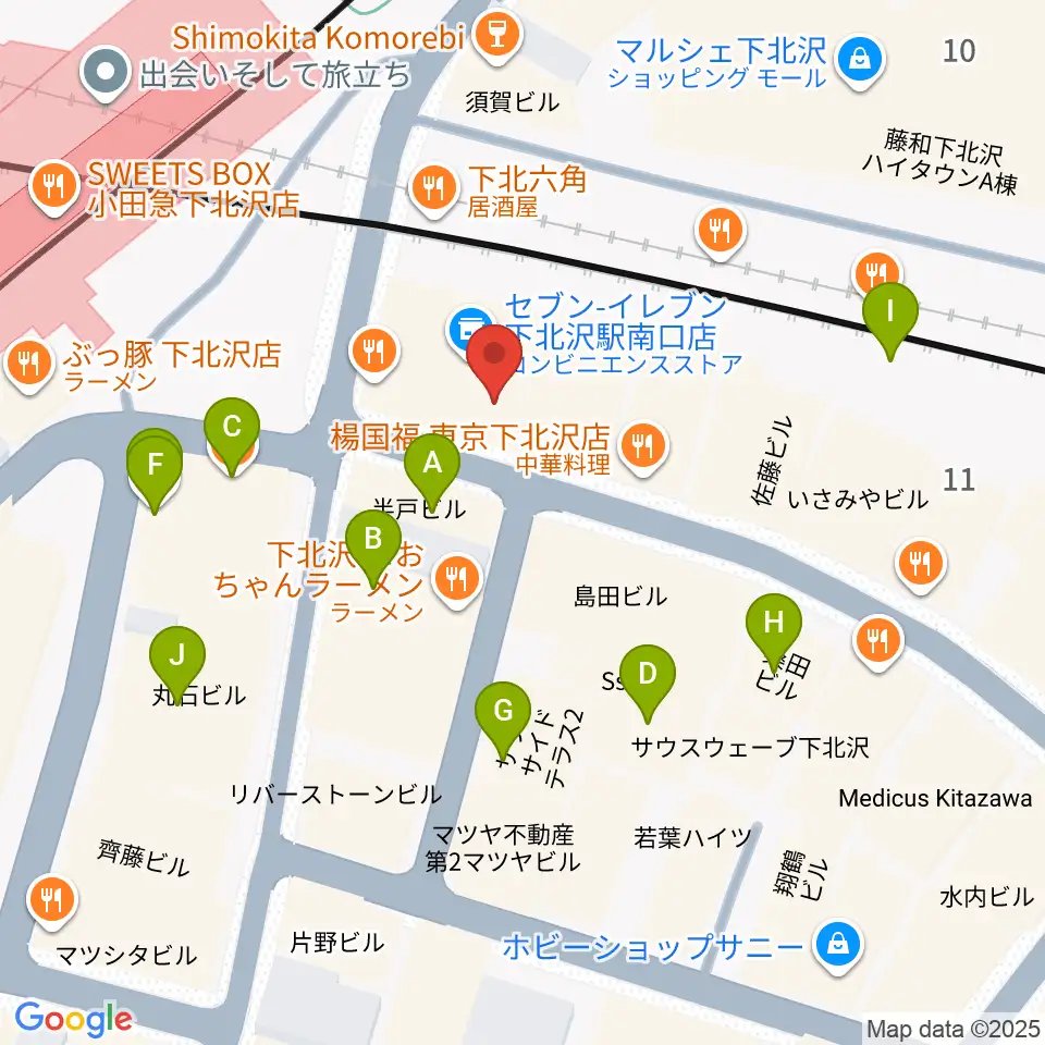 駅前劇場周辺のカフェ一覧地図