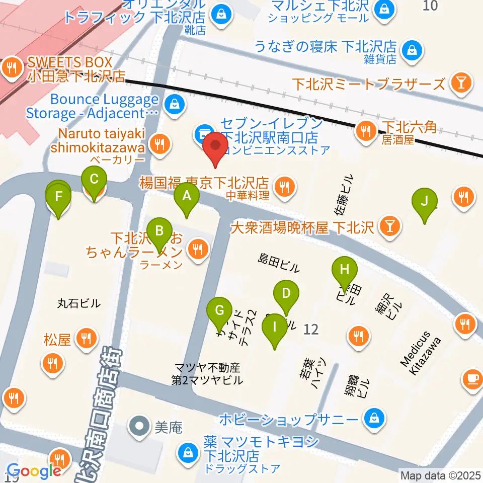 駅前劇場周辺のカフェ一覧地図