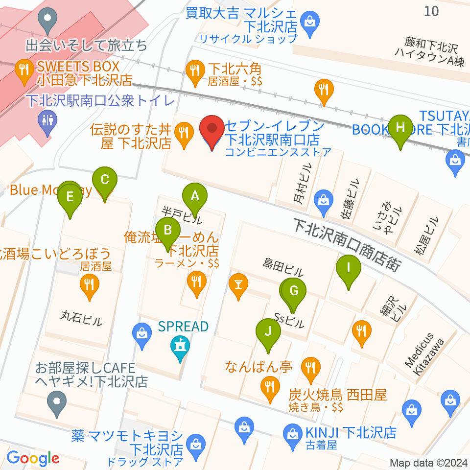 OFF・OFFシアター周辺のカフェ一覧地図
